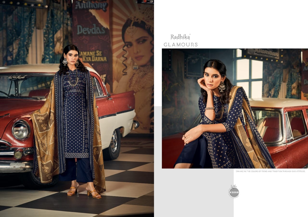 Radhika Sumyra Bandish Fancy Wear Designer Pure Pashmina Designer Print Dress Material